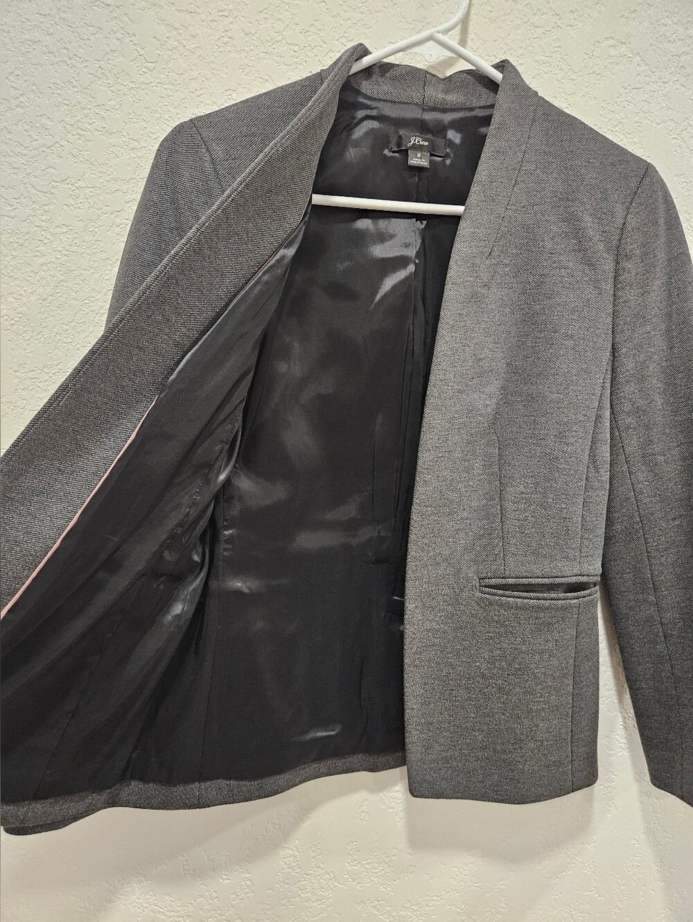 J. Crew Women's Collarless Gray Tailored Blazer - Picture 2 of 8